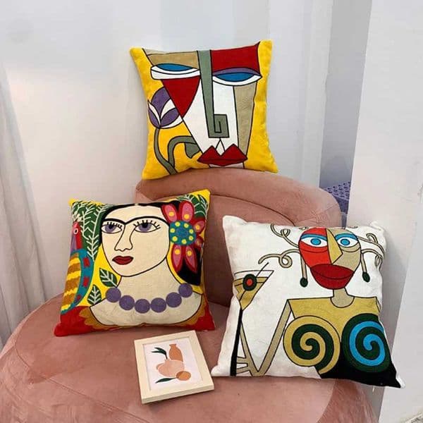 Van Gogh / Picasso Cushion Cover Embroidered Decorative Throw cases Abstract Creative Decoration For Home Sofa Car Covers L260524KE6N