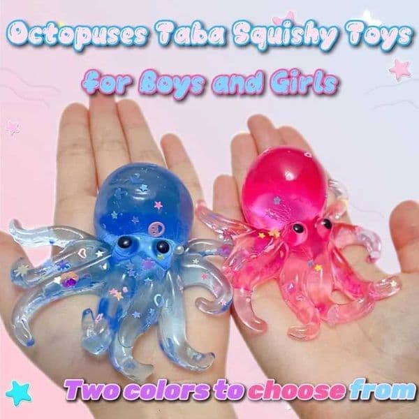 Glitter Octopus Taba Squishy Sugar Stress Ball for Kids Cute Animals Squeeze Fidget Toy Squishy Ocean Sensory Decompression Gift Z260325