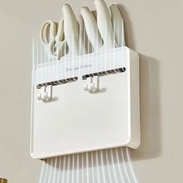 No-Drill Kitchen Knife Holder Wall-Mounted Dustproof Durable Shelf for Cabinet Inner Side Multifunctional Storage 260324
