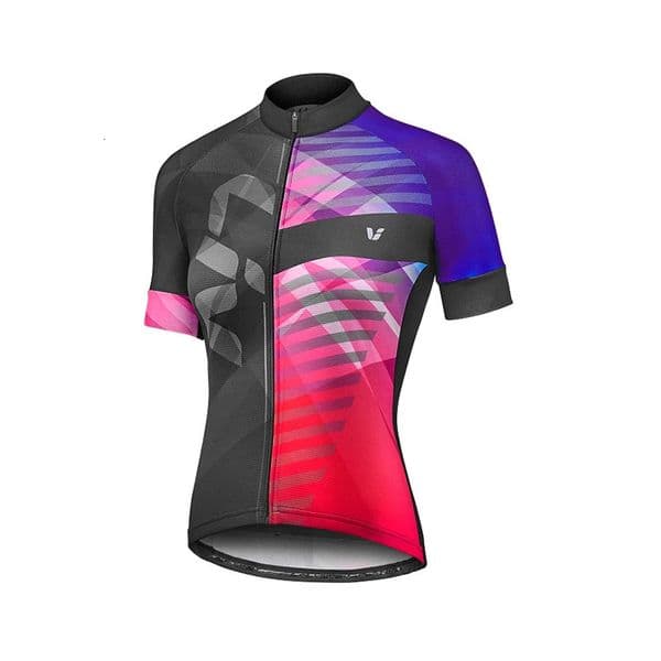 Purple Liv Woman Cycling Maillot Cycling Jersey Short Sleeve Stylish Moisture Wicking Bike Shirt with 3 Pocket Cycling Clothing 260324BJ