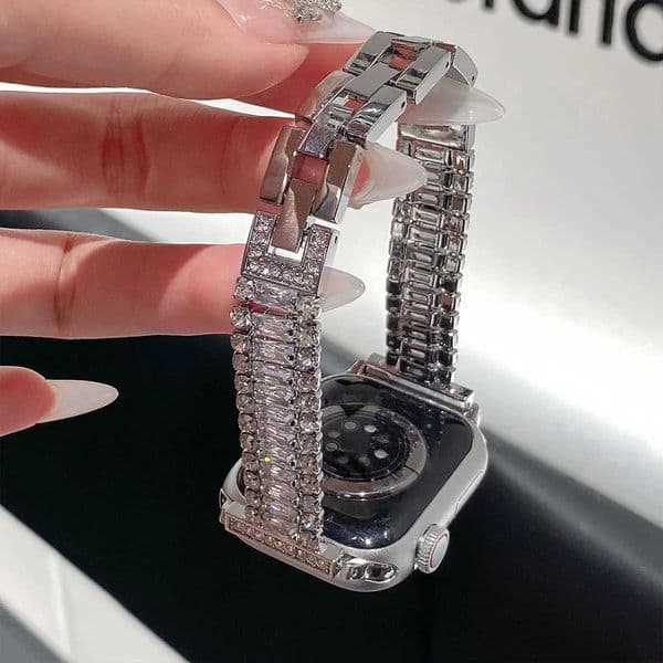 Three rows fl diamond strap for Watch 49mm tra 38-45mm 987-1 SE Stylish for Iwatch models high-end all-in-one strap C260325