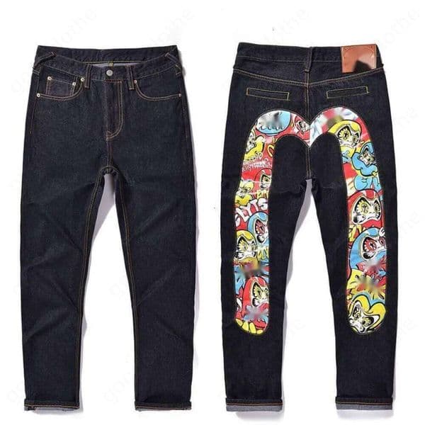Evisuliness Seagull Fashion Classic Casual Embroidery Print Biker Slim Fit Couples Baggy Designer For Mens Ksubi Jeans Pant Sweatpant Blue Denim Jeans Quality 3Aa