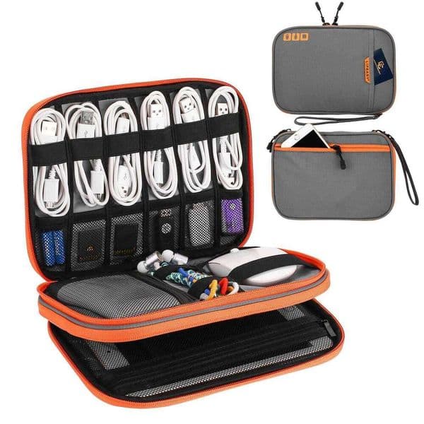 Travel Cable Electronic Organizer Case for USB,Power Bank,Charger,Cable Digital Storage Bag With Multi Compartment 26H0325