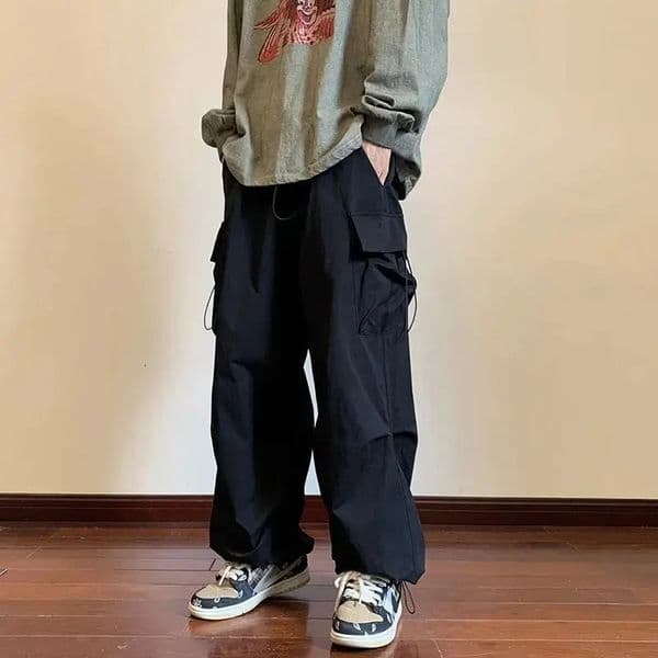 Mens Overalls Multi-Pocket American Hiphop Pants Mens Ins High Street Spring And Autumn Bunched Foot Assault Pants 260325