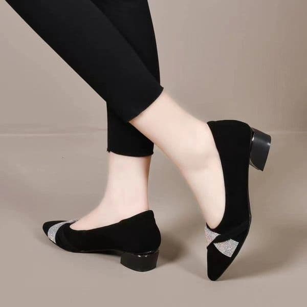 Ddmysports Matte Rhinestone Slip On For Women Soft Soled Loafers Spring New Model Pointed Toe Flat S Leather Shoes Outdoor