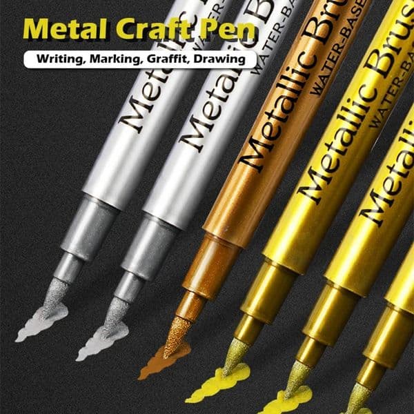 21Pc Brush Metallic Marker Pens Gold Silver Color Permanent Art For Manga Crafts Scrapbooking School Stationery Supplies 260325