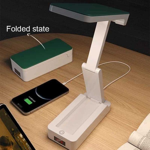 Portable Foldable Lamp With Clock USB Charging Type Fold LED Desk Lamp Energy Saving Rechargeable LED Reading Light H260325
