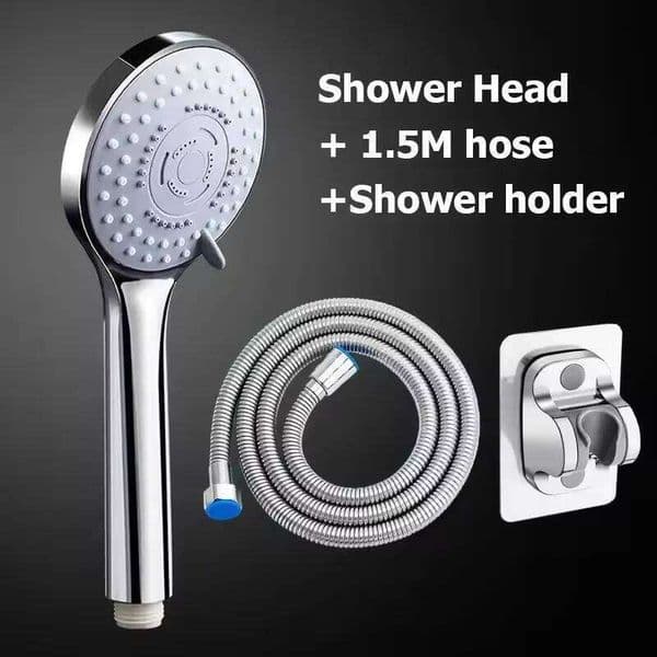 5 Modes Set High Pressure Massage Handheld Bath Sprayer Nozzle Shower Head With Hose Bracket Bathroom Accessories 26Y0325