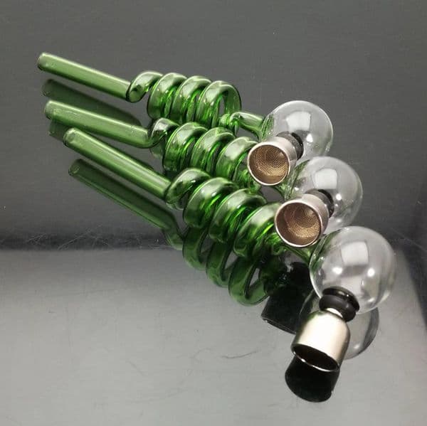Glass Smoking Pipe Water bongs Color multi spiral glass straight burning pot pipe