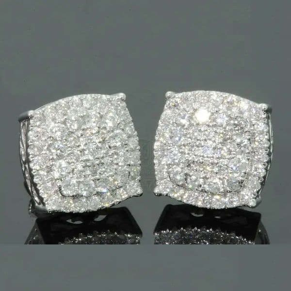Bling Super Shiny Geometric for Women Men Hip Hop Personality Earrings Exquisite Versatile Commuter Style