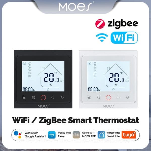 MOES Smart Tuya ZigBee/WiFi Thermostat Temperature Control Water/Electric Floor Heating Gas Boiler Work With Alexa Google Home 260324