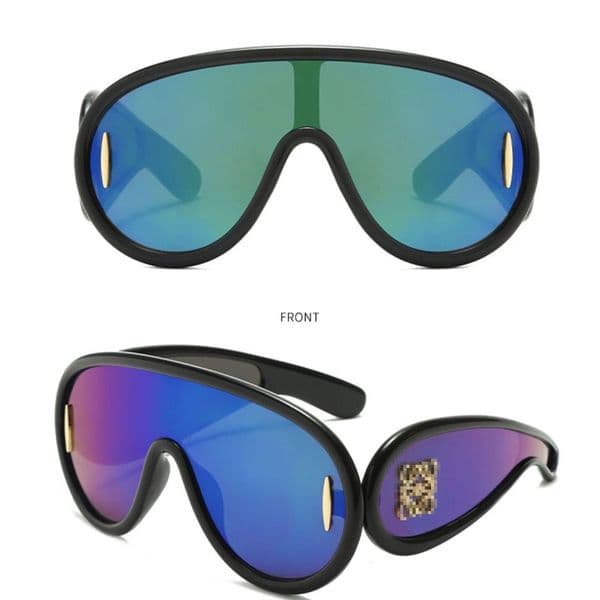 Designer sunglasses - Rojia brand sunglasses - One-piece lens - Large frame - Windproof glasses - Personalized sunglasses - Men's and women's glasses - 5000
