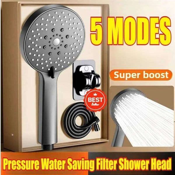 Sprayer Water Saving Handheld Rain Adjustable 5 Modes Shower Bath Head Bathroom Accessories 26Y0324