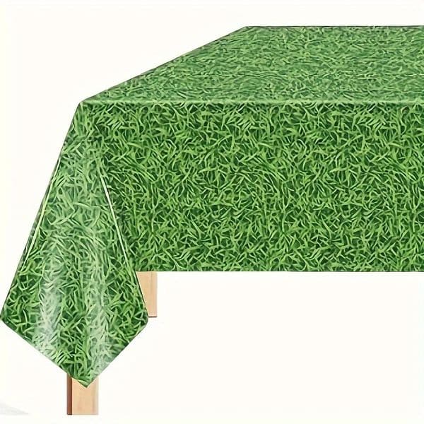 5394 x 10787 inch Rectangular Faux Green Grass Table Covers for Soccer Theme Birthday Parties Sports Events 260325