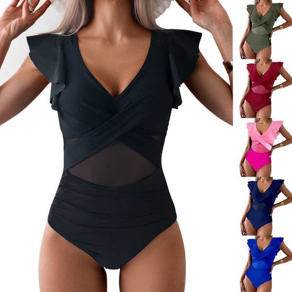 2025 One-Piece Swimsuit for Women New Bikini Quick-Dry Sports Swimwear Q260324