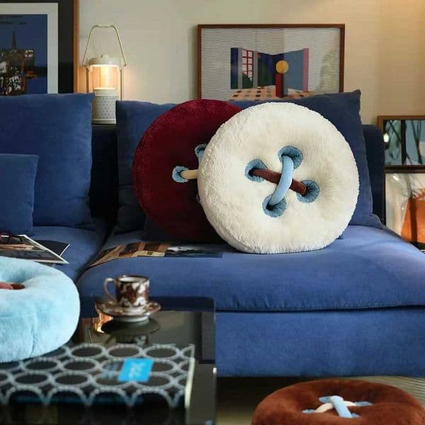 Adult Button Pattern Pillow Cushion Home Decoration Bedroom Sofa Bedside Soft Outfit Fabric Lumbar Support H260325