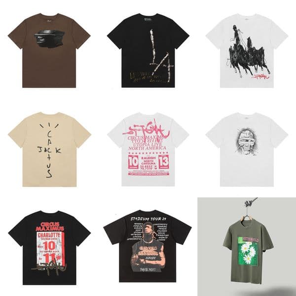 Mens tshirts Travis graphic American Style Face Rose Stone Pattern Print hippie Y2K vintage streetwear washed Short Sleeve Classic mens T-Shirts sweatshirts a3