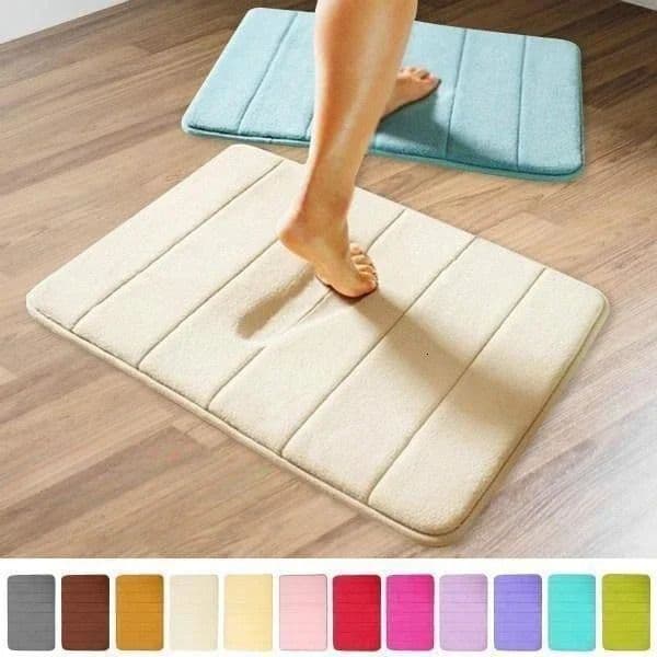 40x60cm Water Absorption Bath Mat Bathroom Rug Coral Fleece Memory Foam Bathroom Mat Kitchen Door Floor Mat Carpet 260325