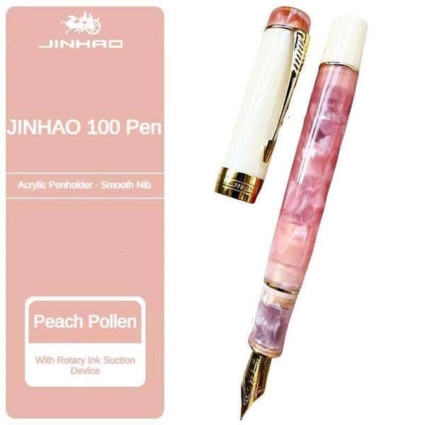 JINHAO 100 Acrylic Fountain Beautiful Green Gift Pen EF/F/M with Converter Writing Office School Supplies Stationery 26Y0325