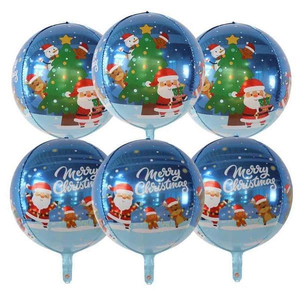 6pcs 22Inch 4D Foil Helium Balloons Merry Christmas Party for Home Decoration Santa Claus Balloon s Gifts Supplies Air Globos S25128