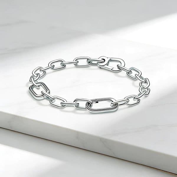 Luxury Designer ME Link Chain Bracelets Women Authentic s925 Sterling Silver Charms Bracelet Birthday Christmas Gifts Jewelry BR128