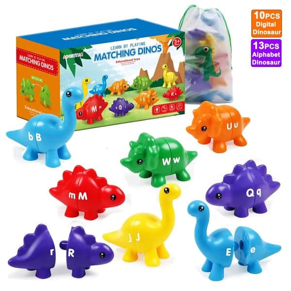 Dinosaur Matching Game Toys bet Matching / Number Matching Montessori Toy for Kids Learning Colors Numbers Letters Toy 260324