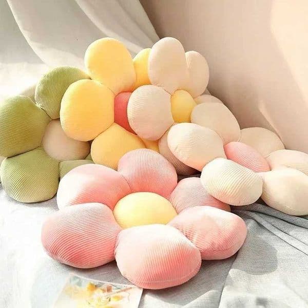 40CM Colorful Flowers Plush Pillow Plant Petal Cushion Stuffed Toys for Girls Baby Home Decor Gift H260325