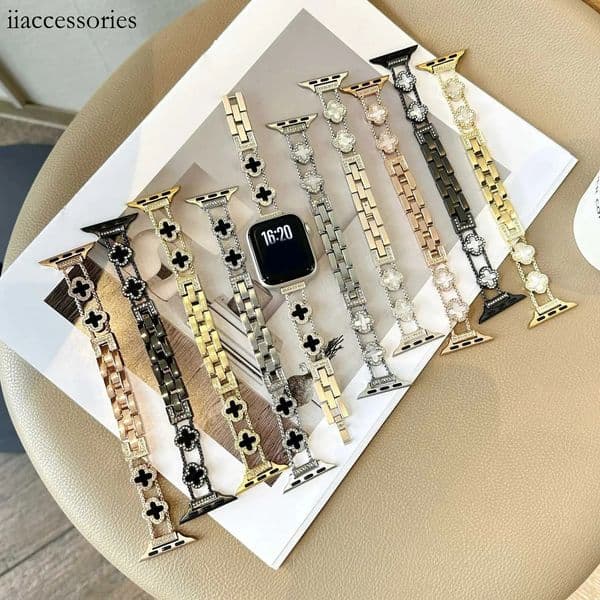 luxury Stainless Steel Bracelet Link For Watch Band Series 8/7/6/10 40mm 41mm 38mm 42mm 44mm 45mm 46mm Strap
