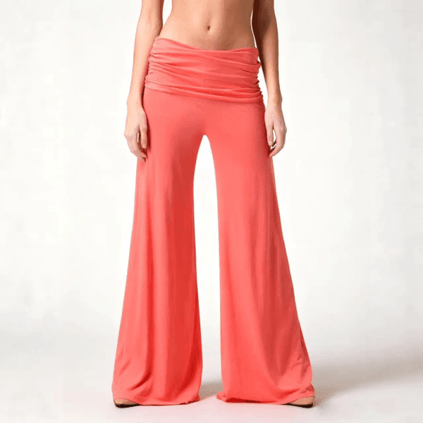 Women's Pants Custom Wholesale Design Women Fold-down Waist Sweatpants Track Cotton Terry Fleece Heavyweight Sweat
