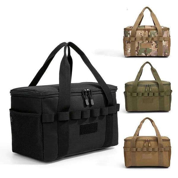 Outdoor Camping Tactical Bag - 14L Large Capacity Multi-Functional Tool & Picnic Gear Organizer with Multiple Compartments Black 26H0325