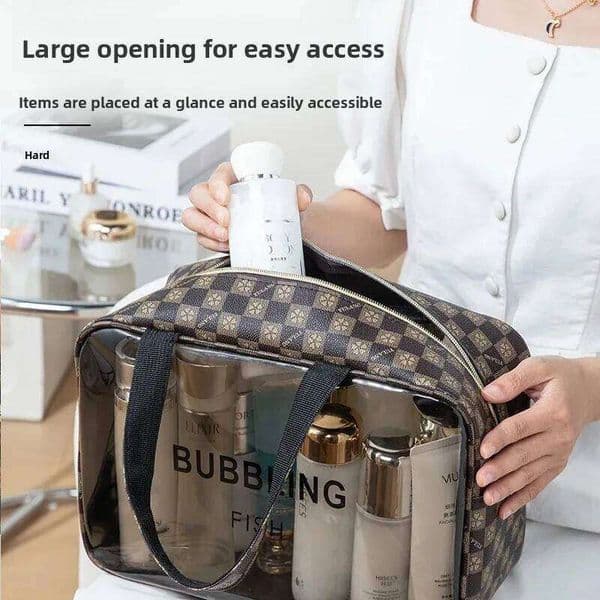 New Arrival Yulang High Aesthetic Transparent Large Capacity Portable Waterproof Swimming Fitness Storage Makeup Bag PVC Mat 26H0325