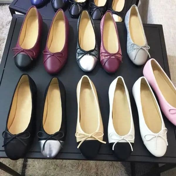 dress shoes ballet sneakers ballet flats mary jane shoes designer Ballet shoes women Spring Autumn new bow fashion Flat boat shoe Lady Loafers Large size 35-42 With box