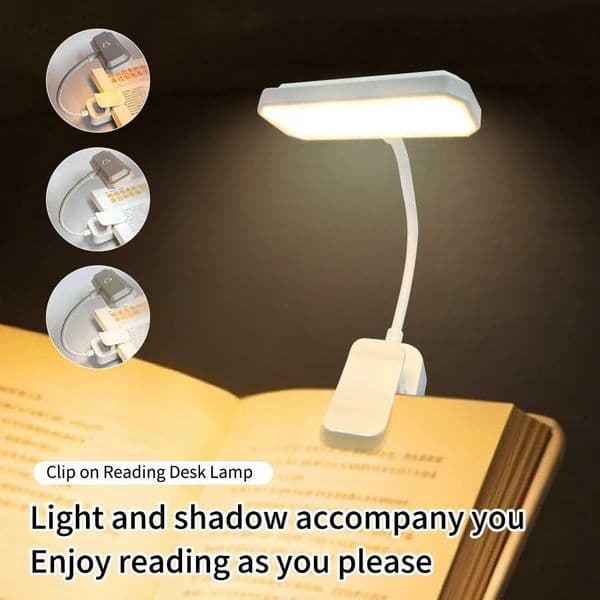 LED Desk Lamp Clip On Reading Light Type-C Rechargeable 360 Gooseneck Touch Dimmable Bedside Table Lamp Study Eye Protection H260325