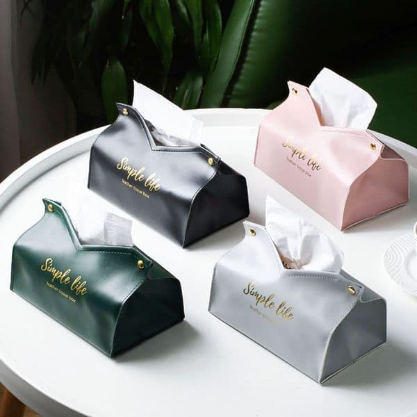 Designer Tissue bag set, napkin leather storage car and living room box, waterproof tissue box for home use