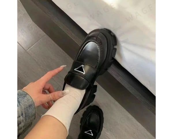 2026 Women's Brand Logo Chunky Sole Loafers - Leather/Patent Material, Multi-Colors, Slip-On Design, Soft Lining, Cushioned Footbed, Ideal for Daily/Street Outings-4