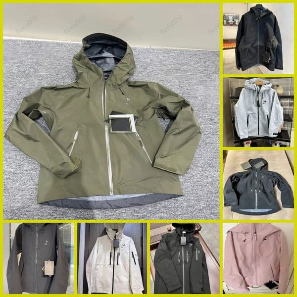 Mens Women Goretex Hard Shell Zip Up Jackets designer Lightweight Hood Windbreaker Hard Shell Waterproof Outdoor Sports Versatile Couple Hiking Climb ski Jackets