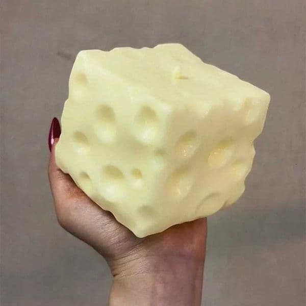 6cm Cheese Cube Stress Ball Big Cheese Shapeable Squeeze Ball Non-bounce Fidget Toy Sensory Anti-stress Toy New Year Gift C260325 C260327