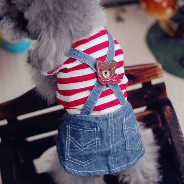 Cute Pets Clothes For Yorkshire Terrier Dogs Little Puppies Small Animals Breeds Striped Summer Wedding Princess Cats Dresses Bamubi