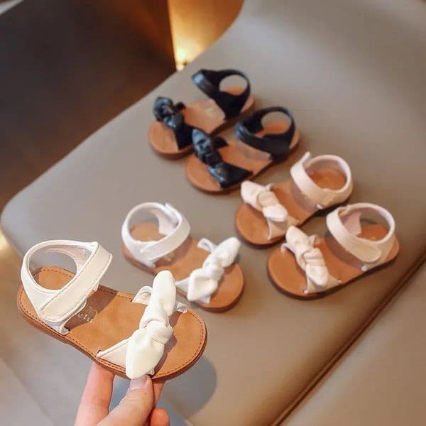 Girls Princess Sandals with Bow-knot Fashion Classic Baby Kids Beach Shoes Children Summer Sandals Simple Size 21-30 260324