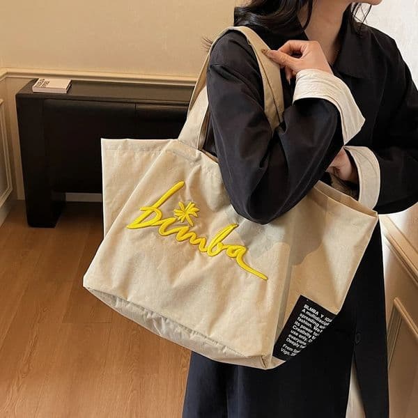 Large Capaci Canvas Tote Bag Womens High-End Embroidered Casual op Bag Mom Sle Commuter Bag 260325