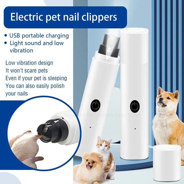 Electric Dog Nail Clippers for Dog Nail Grinders Rechargeable USB Charging LED Light Pet Quiet Cat Paws Nail Grooming Supplies 260317