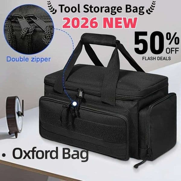 High-capacity Storage Comfortable Handle Thick Padded Base Easy Carrying Case Black Color Water Resistant Tool Bag 26H0325