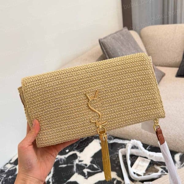 Women Straw Bag Designer Woven Shoulder Bags Fashion Luxury Raffia Straw Bags Cross Body Underarm Bag For Women Beach Purse