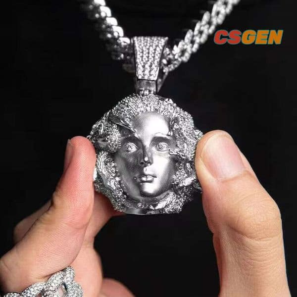 Design New Medusa 925 Silver VVS Moissanite Hip Hop Pendant For Necklace Jewelry Jewelry