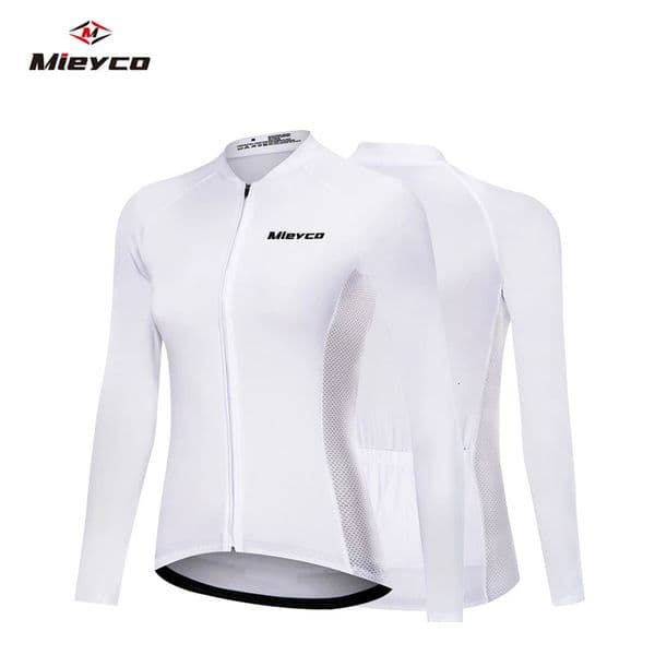 Women Cycling Jersey Long Sleeves Women White Bicycle Jersey Team Summer Premium Anti UV Cycle Clothes 260324BJ