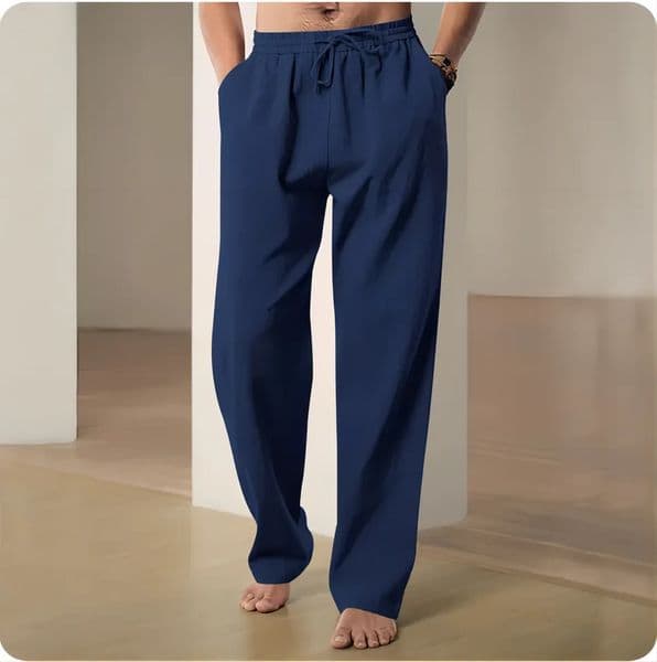Men Spring Summer Quality Trousers Mens Cotton Hemp Breathable Comfortable Casual Home Straight Pants Linen Mens Pants 260325