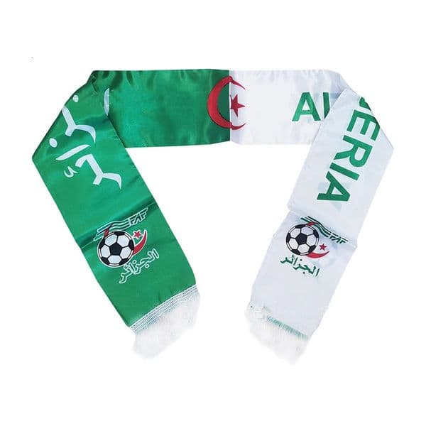 Aerlxemrbrae Algeria flag Custom Scarf football team 14130cm Satin Algeria Scarf 260325
