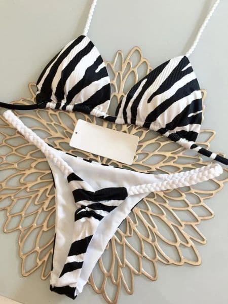 Bikini High Waist Swimsuit Sexy Thong Bikini Set Zebra Print Women Brazilian Swimwear Biquini Swim Bathing Suits Women 260324BJ