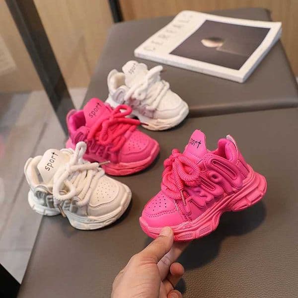 Girls Sneakers 2025 Autumn s Casual Sport Shoes For Girl Hot Pink Color Children Soft Breathable Running Shoes S251212