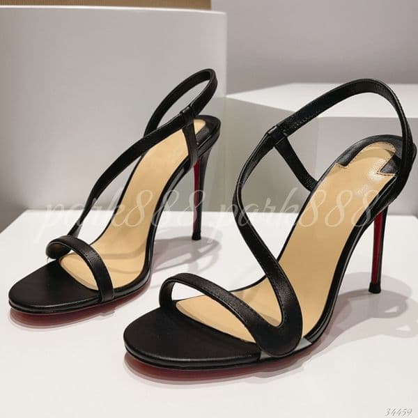 (Order by pic in opt, not by desc) Women's Open Toe Stiletto Heel Sandals, Asymmetrical Thin Strap Slingback Heels for Party & Evening Wear
